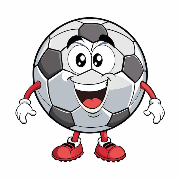 Vecteur un personnage de dessin animé avec un ballon de football sur sa poitrine