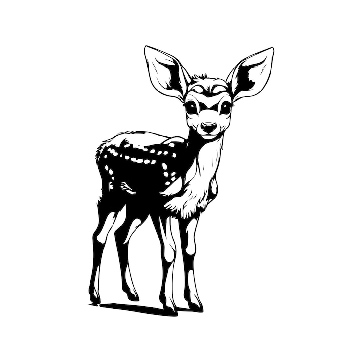 Vecteur personnage de dessin animé cerf illustration vectorielle de coloration