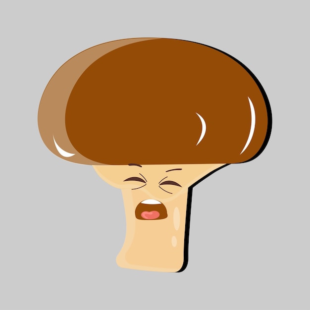 Personnage De Dessin Animé De Champignon Dans Divers Gestes Set D'illustration Mascotte De Champignon