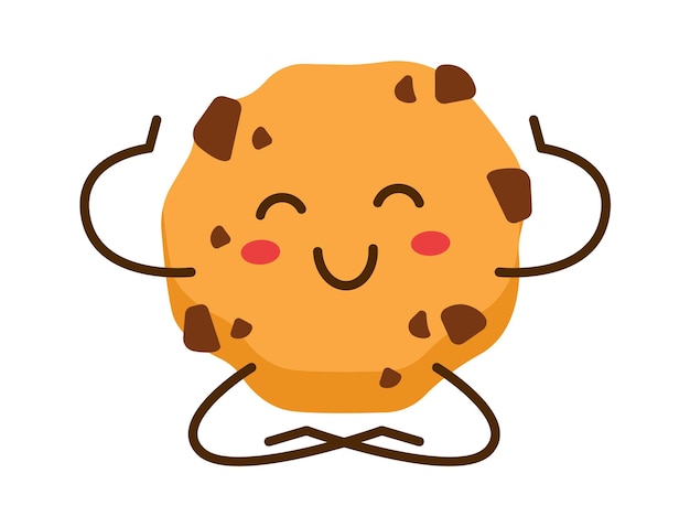 Vecteur personnage de dessin animé cookie bakery icon vector illustration