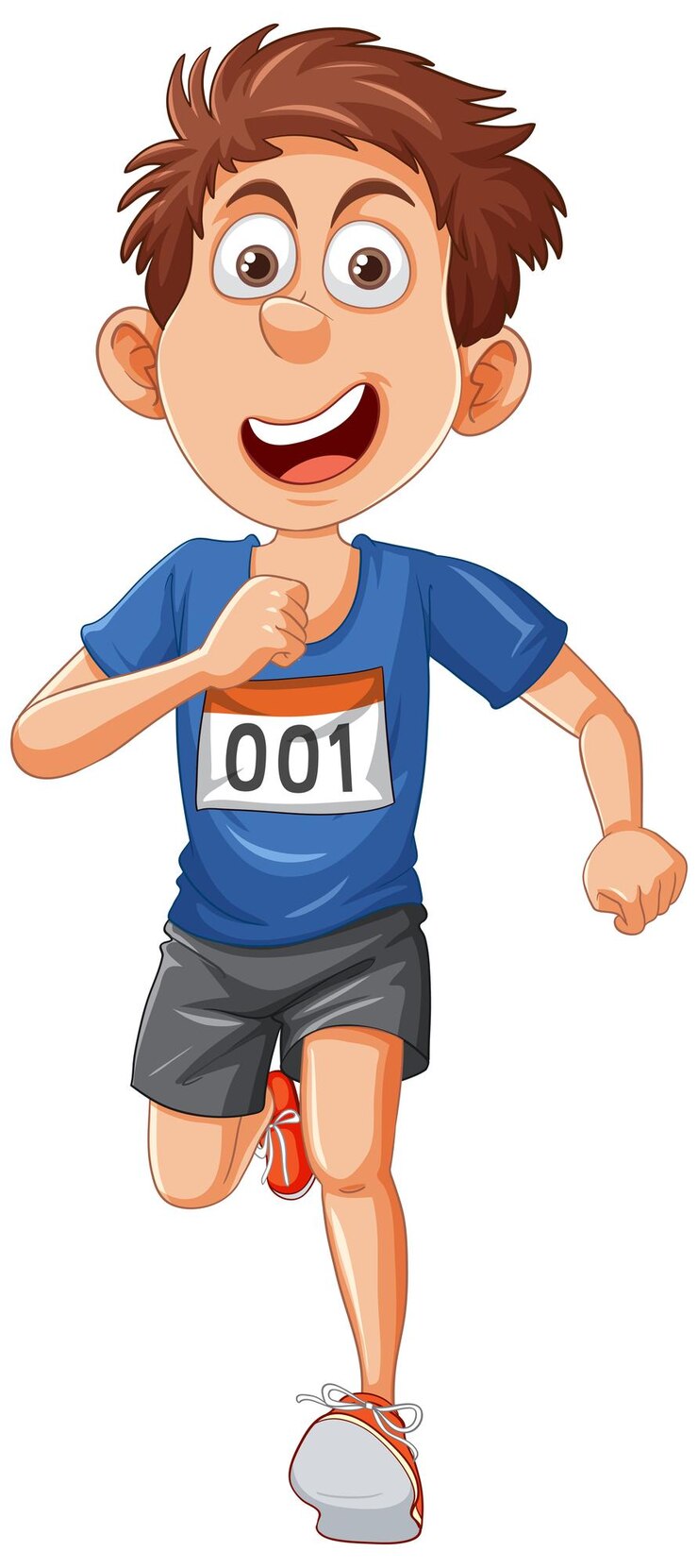 Vecteur personnage de dessin animé de coureur énergique