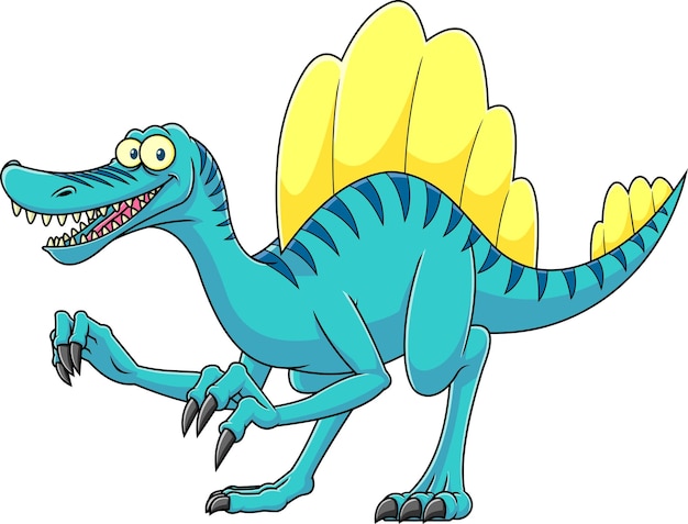 Vecteur personnage dessin animé dinosaure spinosaurus vector illustration dessinée main