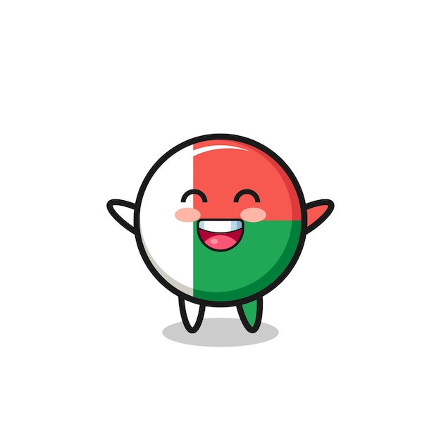 Vecteur personnage de dessin animé de drapeau de madagascar bébé heureux
