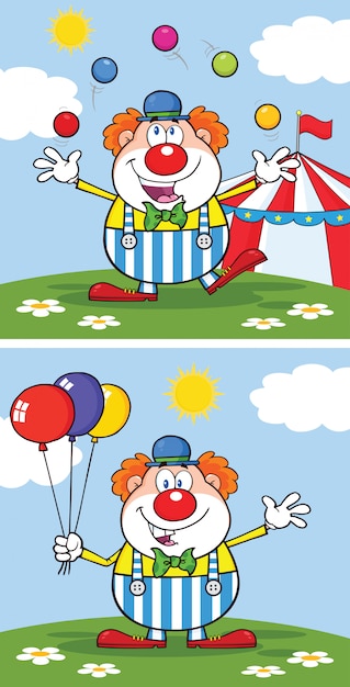 Vecteur personnage de dessin animé drôle de clown