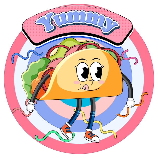 personnage de dessin animé drôle de taco