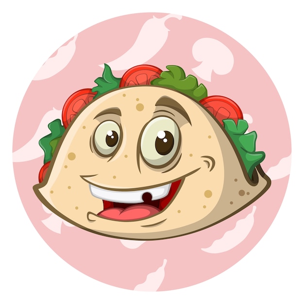 Personnage De Dessin Animé Drôle De Taco