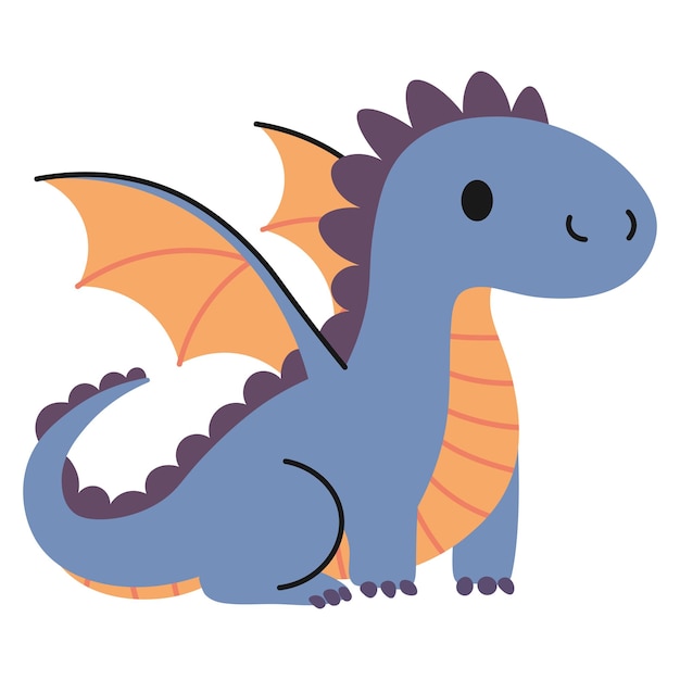 Le personnage de dessin animé du dragon Vector