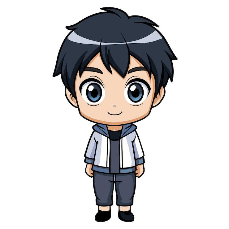 Vecteur un personnage de dessin animé du personnage japonais