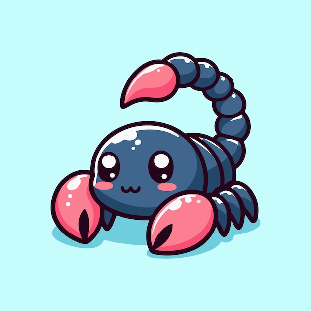 Vecteur personnage de dessin animé du zodiaque mignon petit scorpion