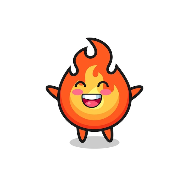 Vecteur personnage de dessin animé de feu bébé heureux