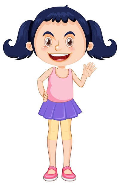 Un personnage de dessin animé de fille mignonne