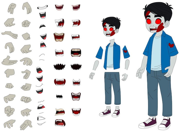 Vecteur personnage de dessin animé d'un garçon fantôme