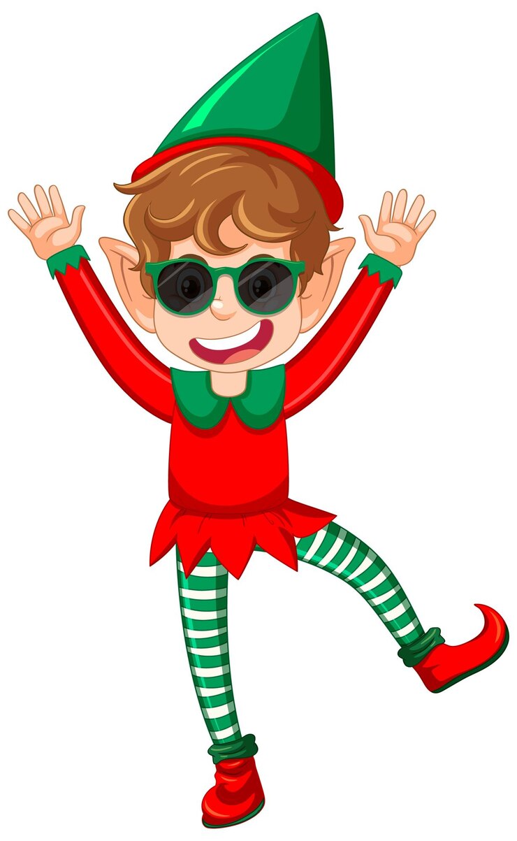 Vecteur personnage de dessin animé de lutin de noël