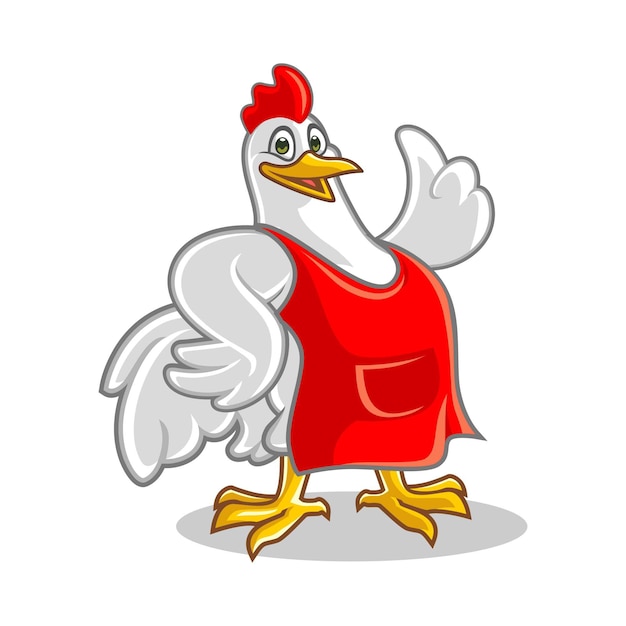 Vecteur personnage de dessin animé de mascotte de poulet