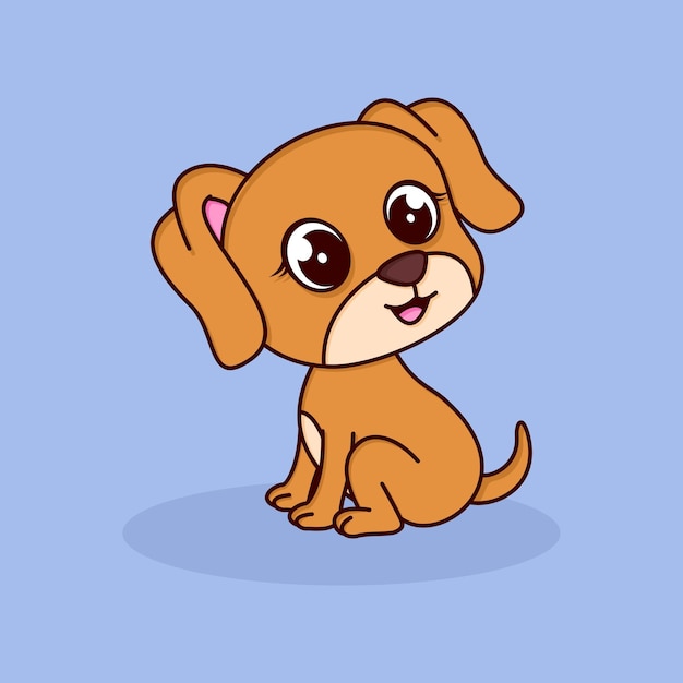 Personnage de dessin animé mignon bébé chien