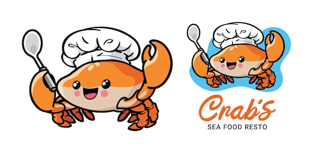 Personnage De Dessin Animé Mignon Chef Crabe