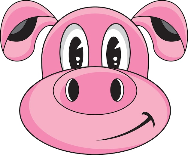 Vecteur personnage de dessin animé mignon cochon illustration de personnage de basse-cour