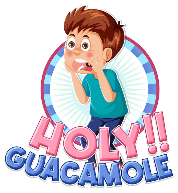 Personnage De Dessin Animé Mignon Criant Icône Sainte Guacamole