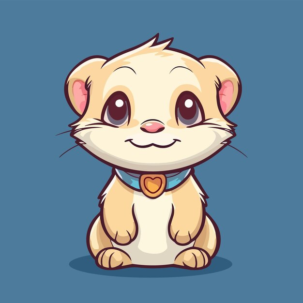 Personnage De Dessin Animé Mignon De Furet De Vecteur