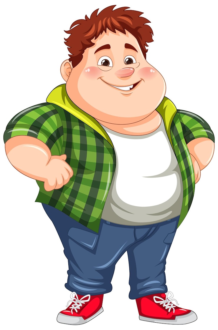 Vecteur personnage de dessin animé mignon garçon potelé