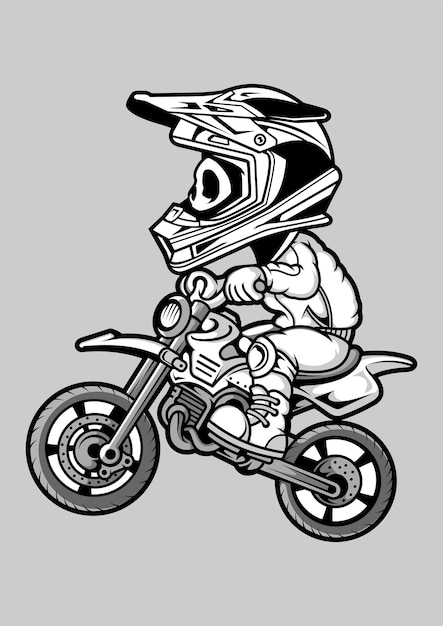 Personnage De Dessin Animé De Motocross