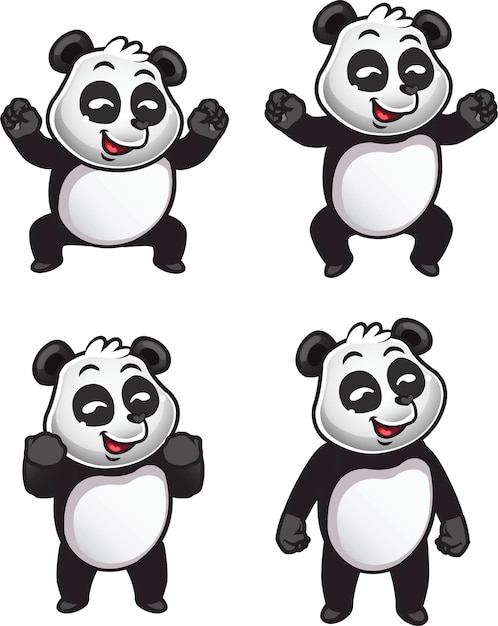 Vecteur le personnage de dessin animé panda