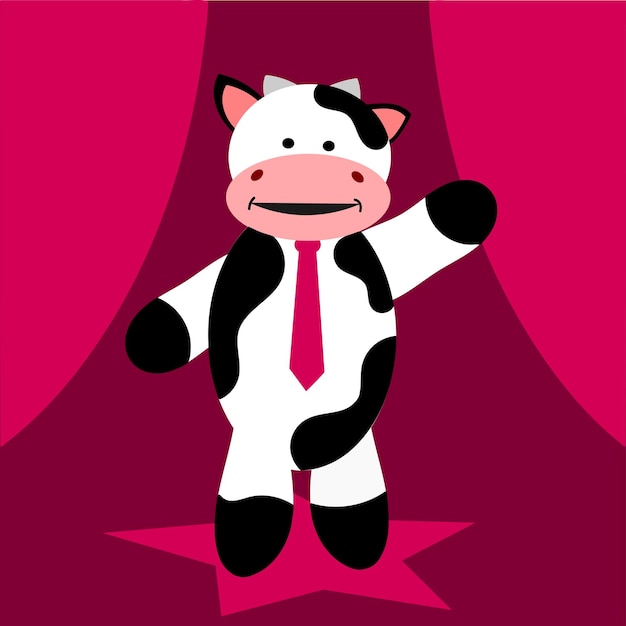 Vecteur personnage de dessin animé de vache