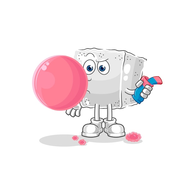Personnage De Dessin Animé De Vecteur De Chewing-gum Cube De Sucre