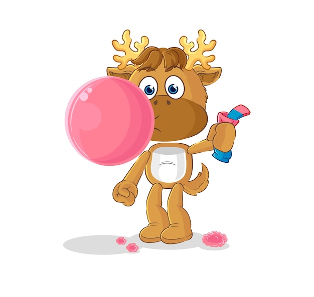 Personnage de dessin animé de vecteur de chewing-gum orignal