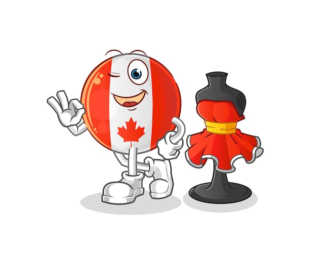 Personnage De Dessin Animé De Vecteur De Créateur De Mode Drapeau Canada