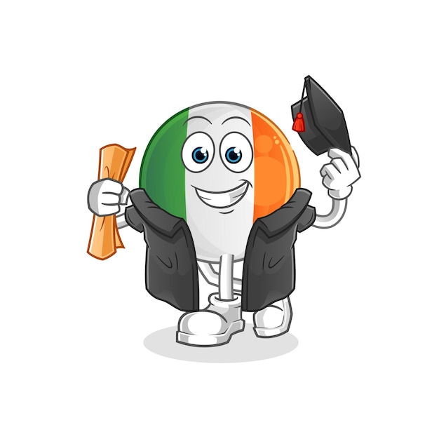 Personnage De Dessin Animé De Vecteur De Graduation Drapeau Irlandais