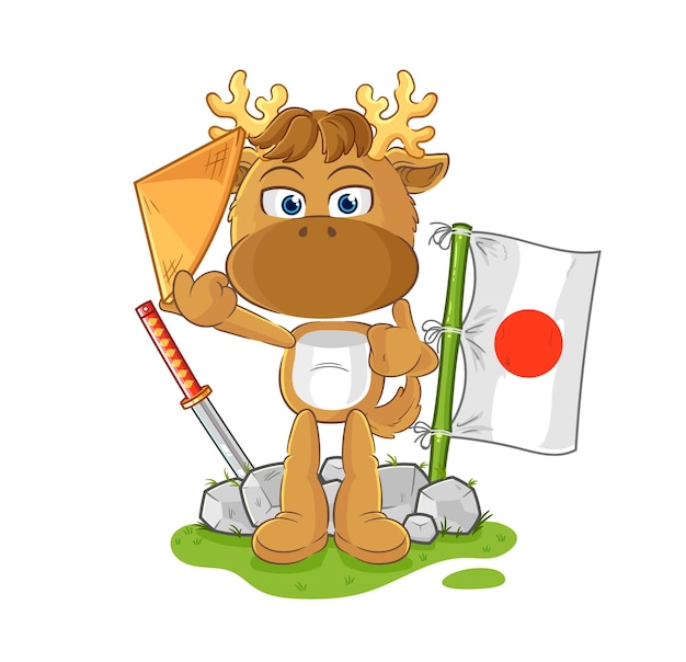 Personnage de dessin animé vecteur japonais orignal