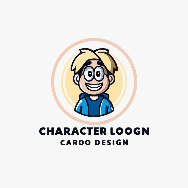 Vecteur un personnage de dessin animé avec un visage souriant et un visage souriant