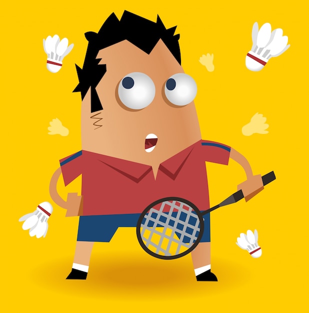 Personnage Du Joueur De Badminton