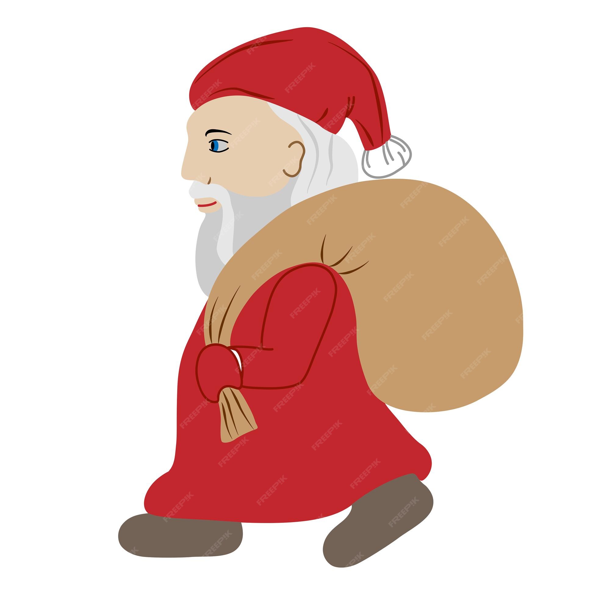 Le personnage du père noël pour le nouvel an et le gnome de noël porte