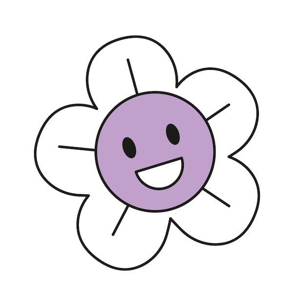 Personnage de fleur souriant