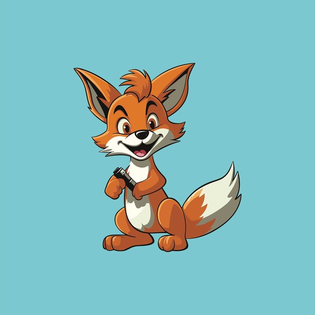 Vecteur le personnage de fox découpé dans le style des dessins animés