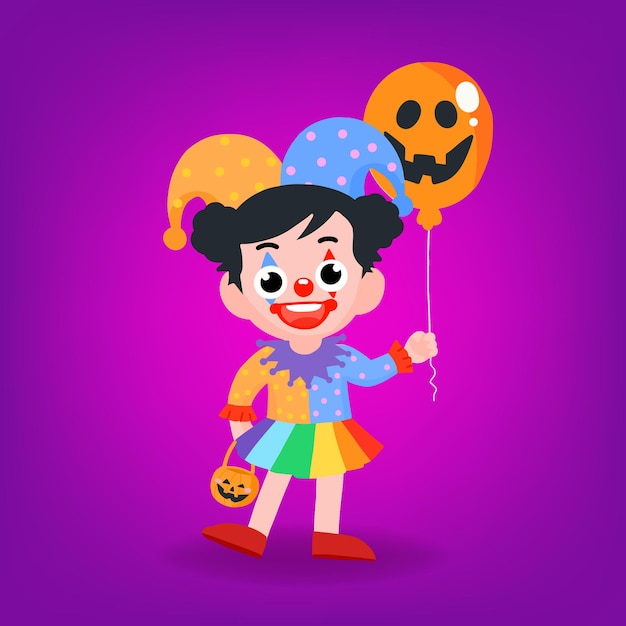 Personnage D'halloween Clown Effrayant Et Mignon