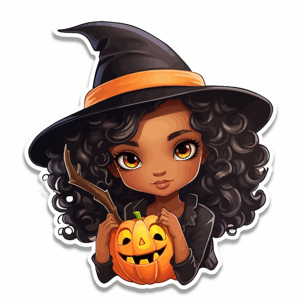 personnage d'Halloween fille noire