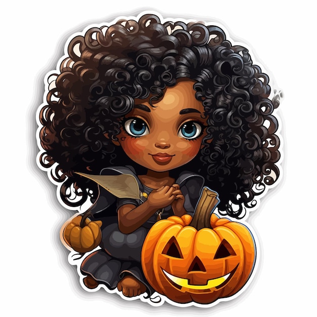 personnage d'Halloween fille noire