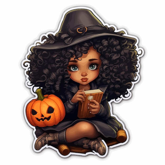 personnage d'Halloween fille noire