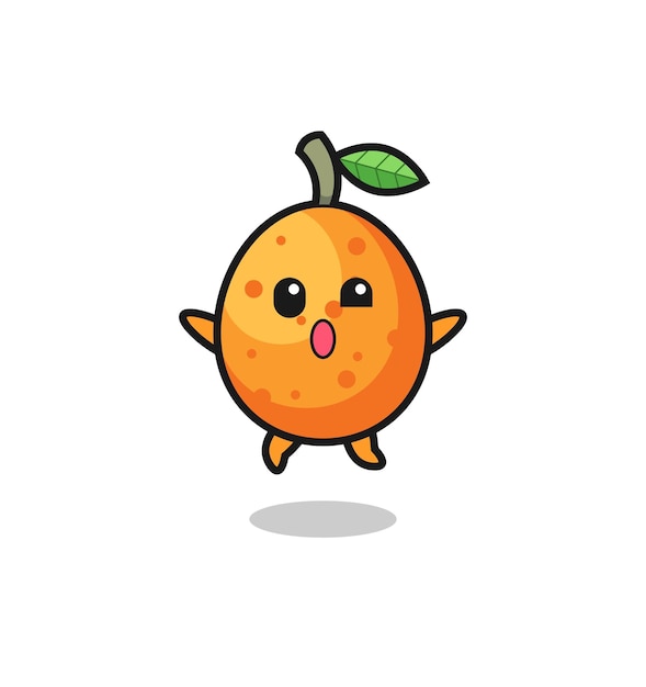 Le Personnage De Kumquat Saute Le Geste