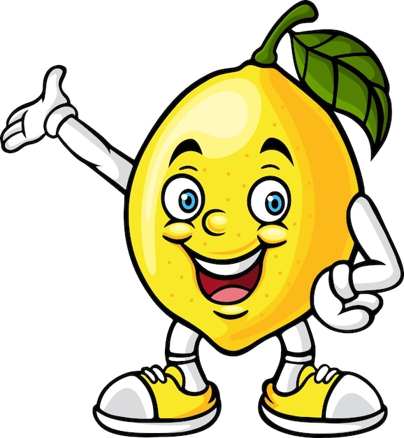 Vecteur personnage de mascotte de citron de dessin animé