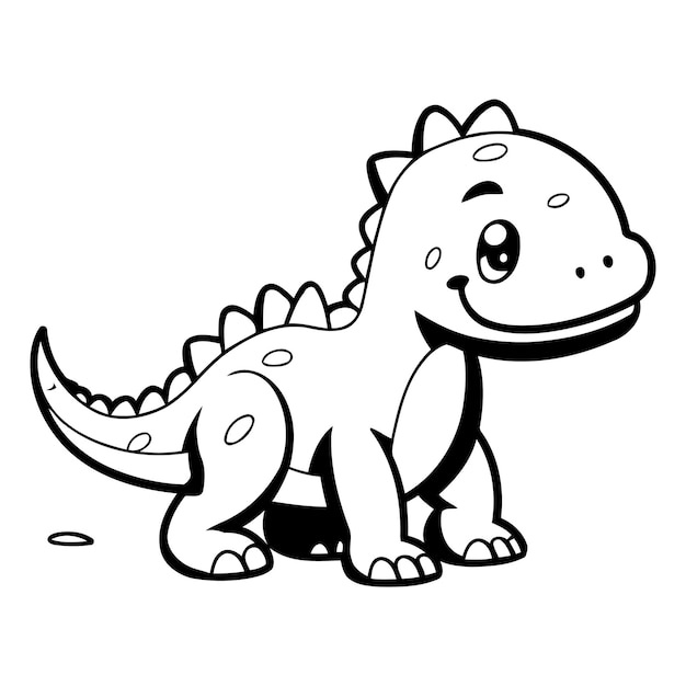 Le personnage de la mascotte de dessin animé du dinosaure mignon