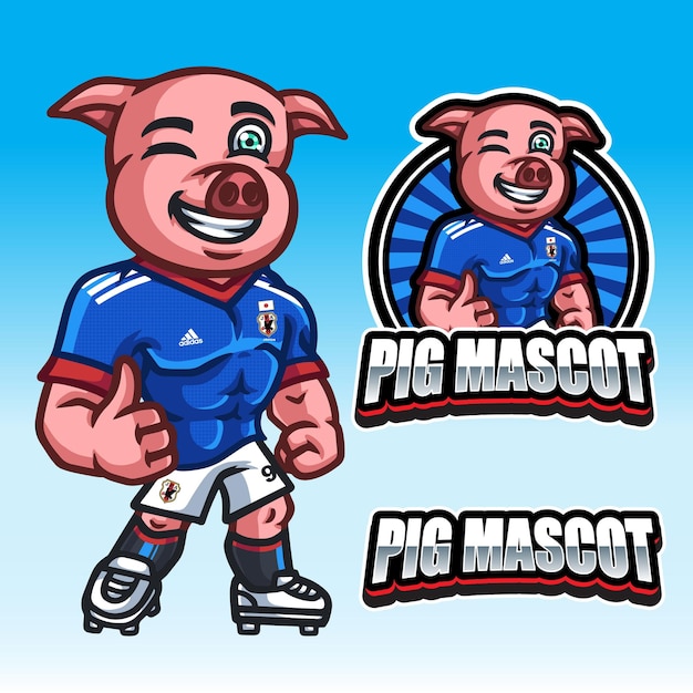 Vecteur personnage de la mascotte du cochon