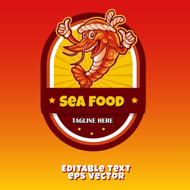 Personnage de mascotte de homard de fruits de mer