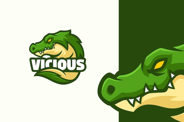 Vecteur personnage mascotte logo crocodile vert sauvage