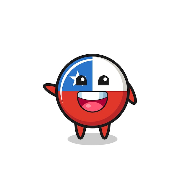 Vecteur personnage de mascotte mignon drapeau chili heureux