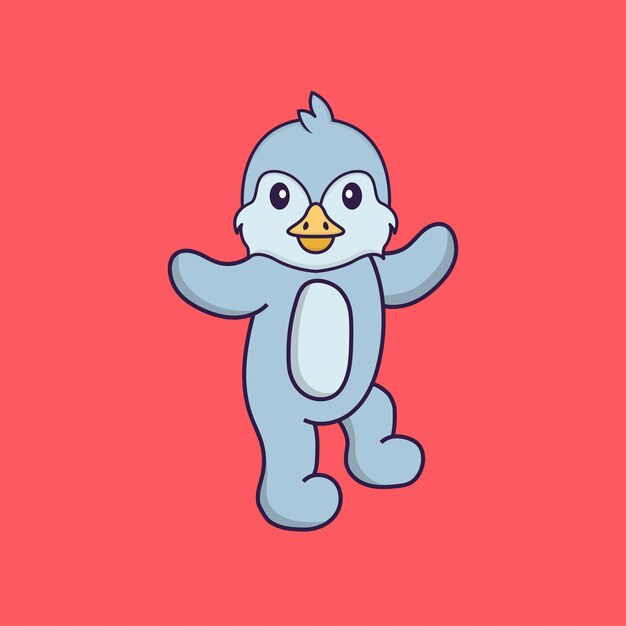 Personnage De Mascotte Oiseau Mignon Concept De Dessin Animé Animal Isolé