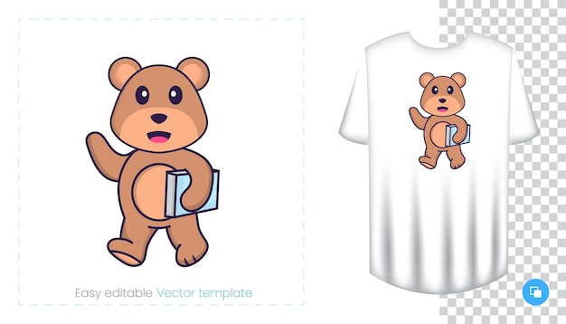 Vecteur personnage mascotte ours mignon. peut être utilisé pour des autocollants, des motifs, des patchs, des textiles, du papier.